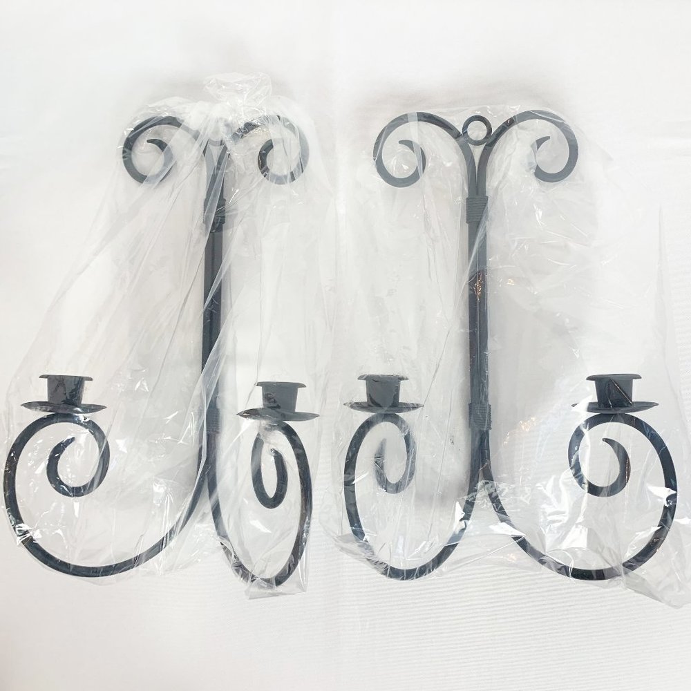 PartyLite Revere Wrought Iron Black Wall Sconce P7752 New in Original Box - Picture 8 of 9